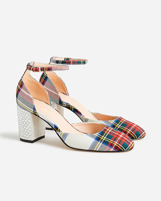 Maisie studded heels in Stewart tartan | J. Crew US