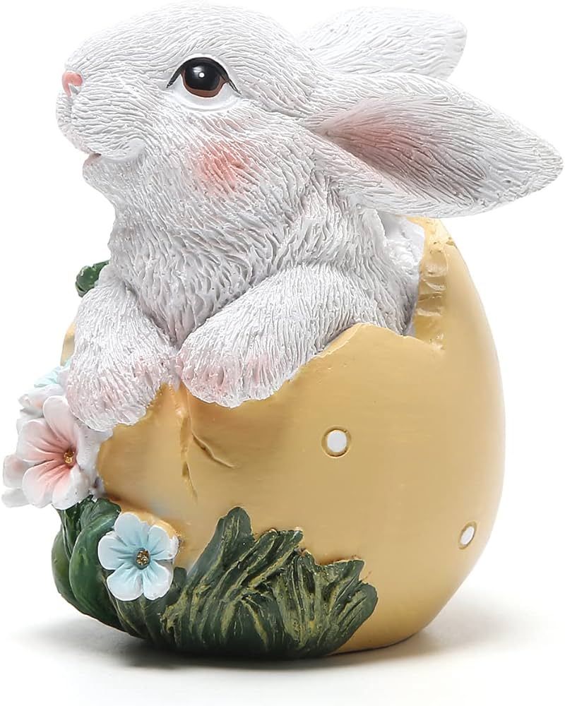 Hodao Easter Bunny Decorations Spring Home Decor Bunny Figurines(Resurrection Protein Rabbit 1) | Amazon (US)