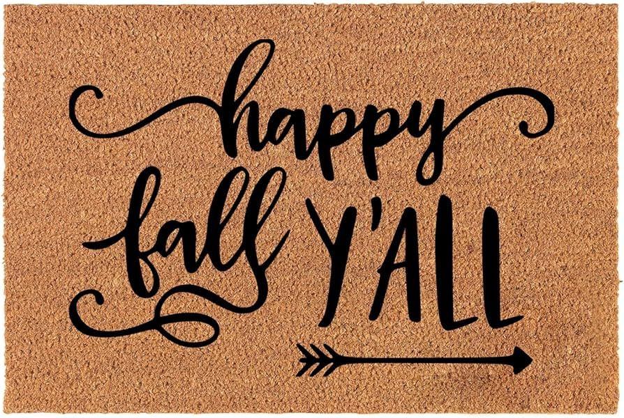 Funny Coir Doormat Happy Fall Yall Thanks Giving Autumn Welcome Front Porch Decor Doormat For The... | Amazon (US)