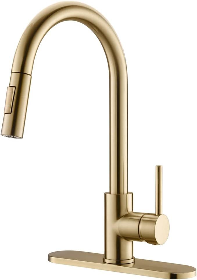Havin HV601 Kitchen Faucet ,Brushed Gold Color, cUPC Certificate for The Cartridge,Fit for 1 and ... | Amazon (US)