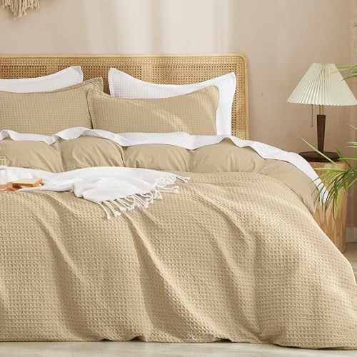 PHF Waffle Weave Duvet Cover Set Queen Size, No Snagging Ultra Soft Luxury Textured Breathable Co... | Amazon (US)