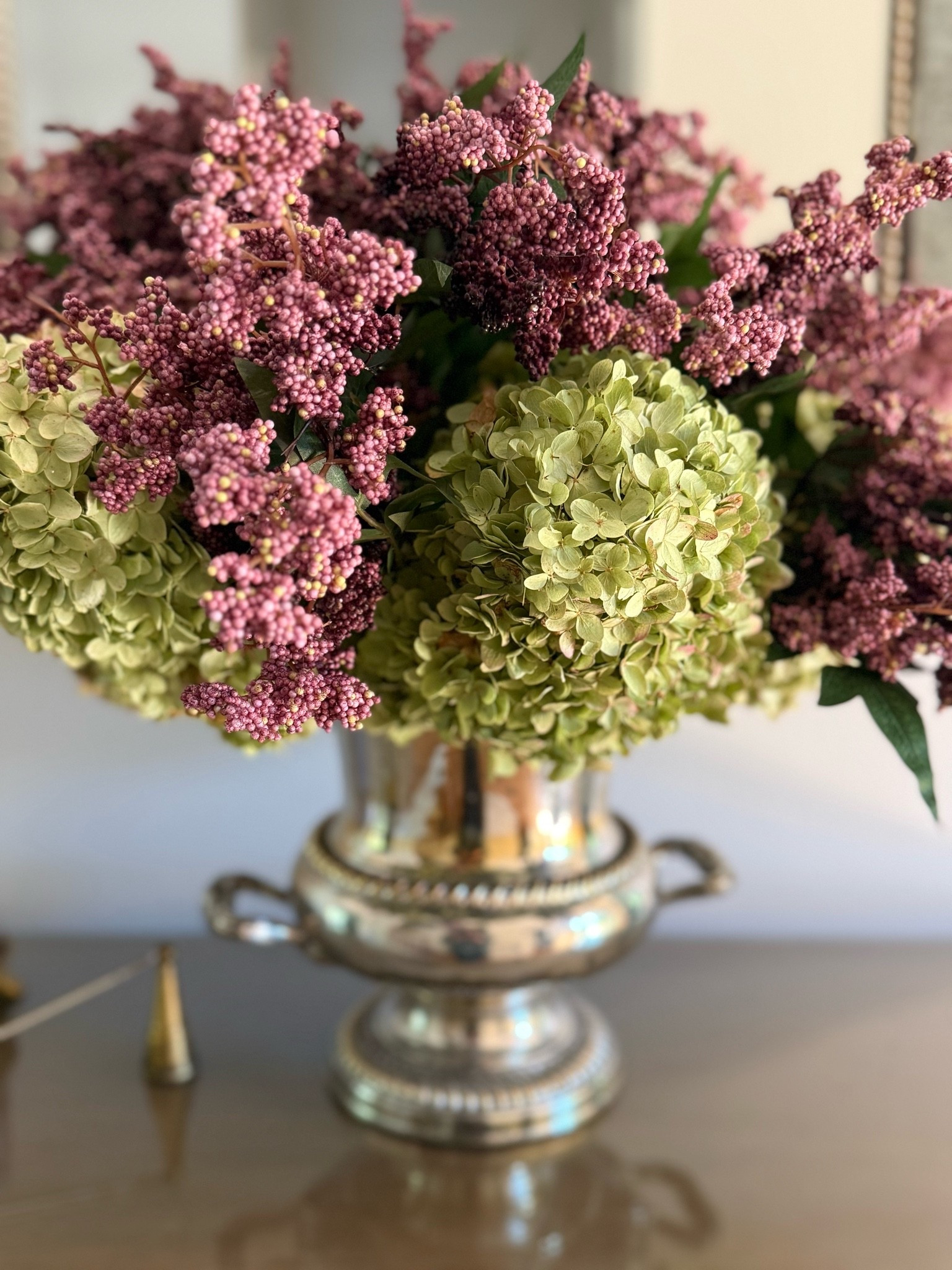 Mixed some of these plum berry stems in with my dried hydrangeas, and I love the color combo. Instant fall decor.