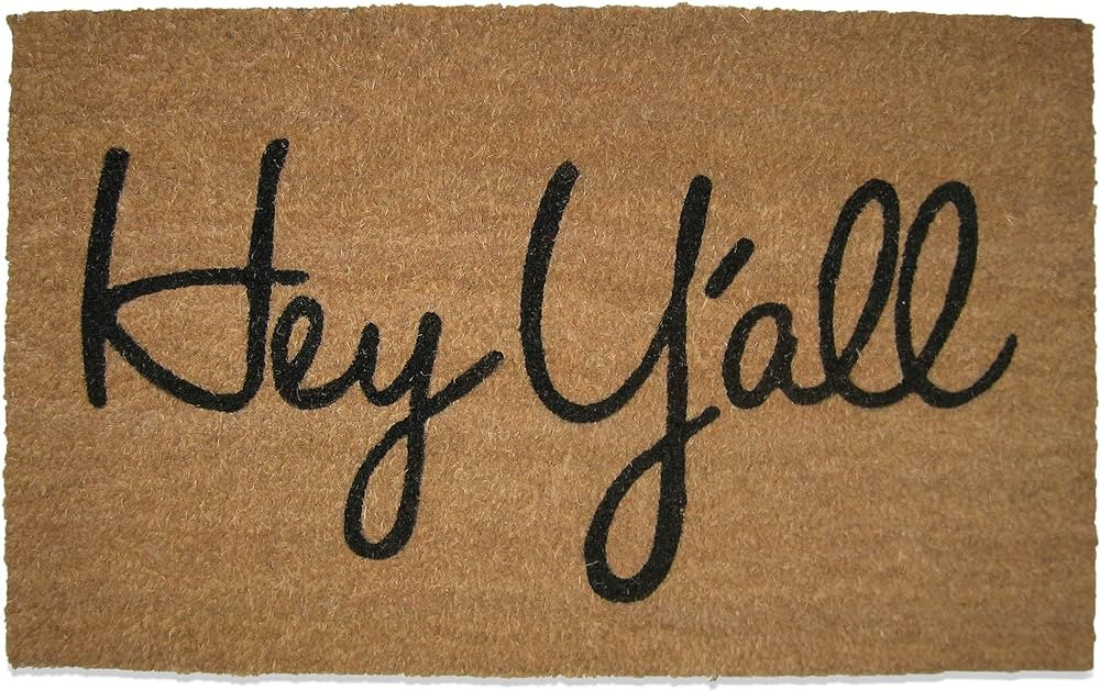 TAG 17.5" X 30" Hey Y'all Southern Coir Doormat Farmhouse Welcome Entryway Cute Fun Front Door In... | Amazon (US)