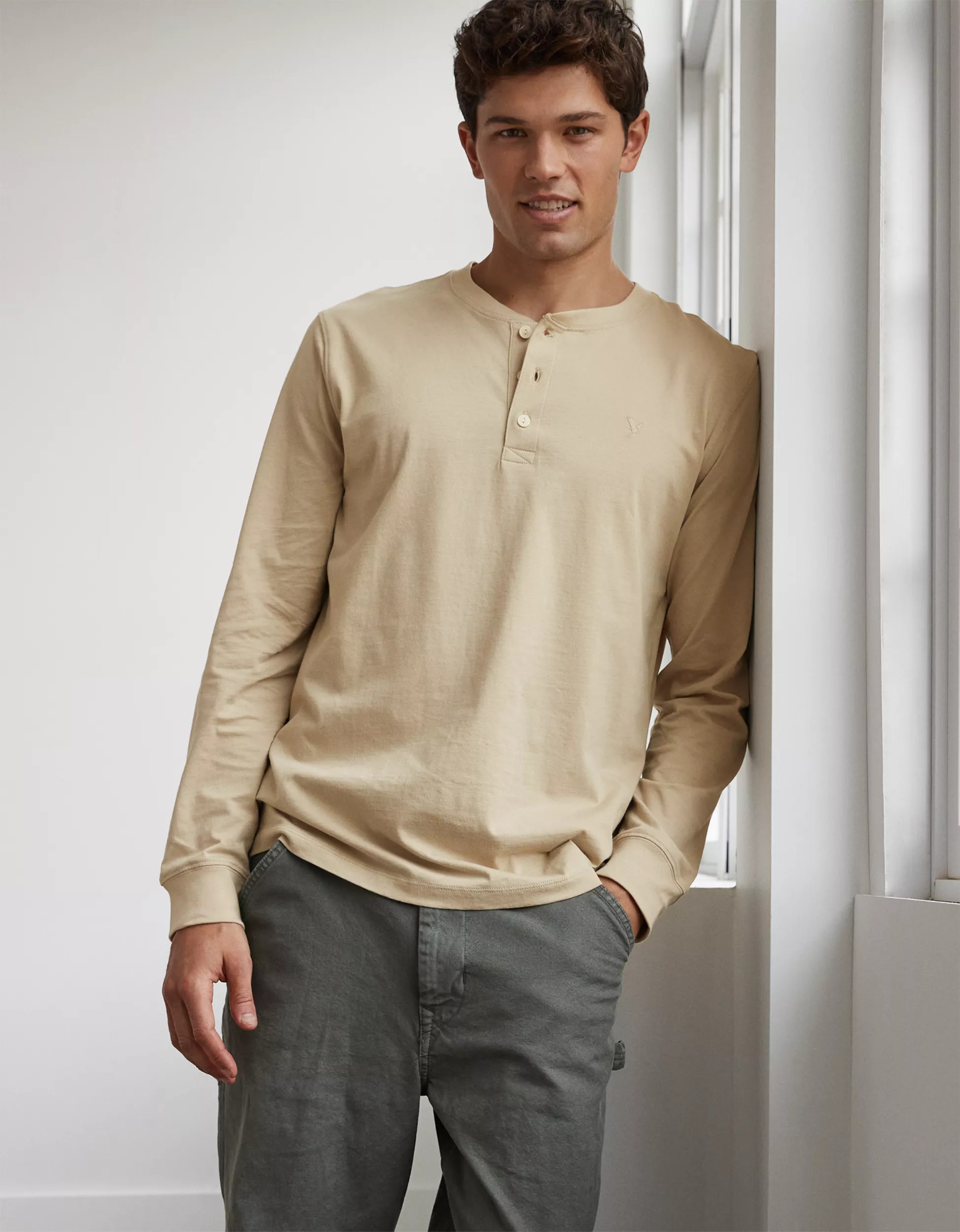 AE Legend Long-Sleeve Henley T-Shirt | American Eagle Outfitters (US & CA)