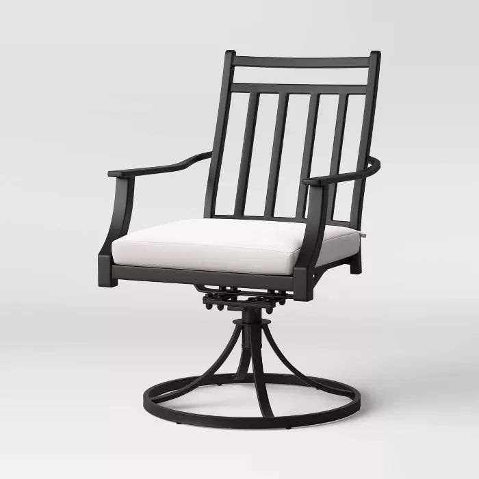 Fairmont 2pk Metal Swivel Rocking Patio Dining Chair Linen - Threshold™ | Target
