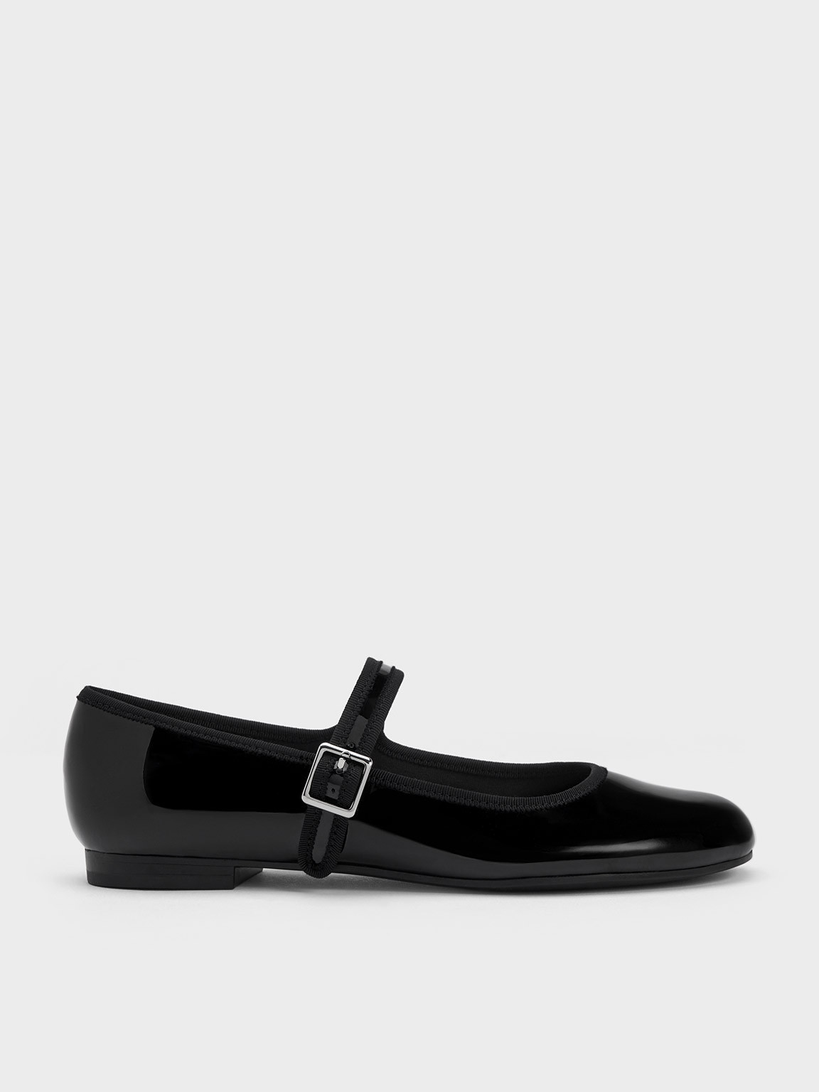 Black Patent Buckled Mary Jane Flats | CHARLES & KEITH | Charles & Keith US