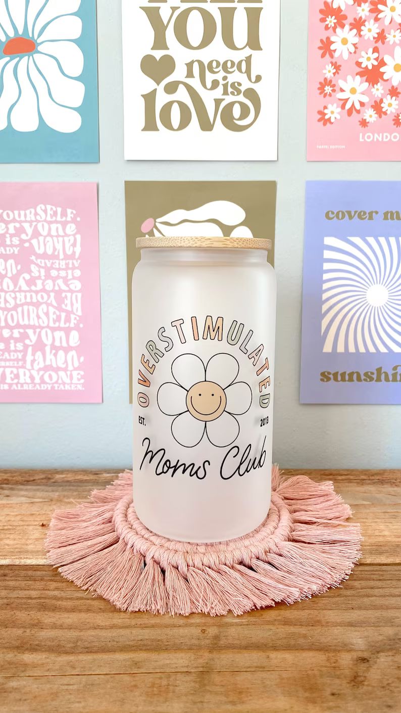 Overstimulated Moms Club Cup, Cup for Cool Mom, Custom Handmade Mothers day Gift, Personalized Ic... | Etsy (US)