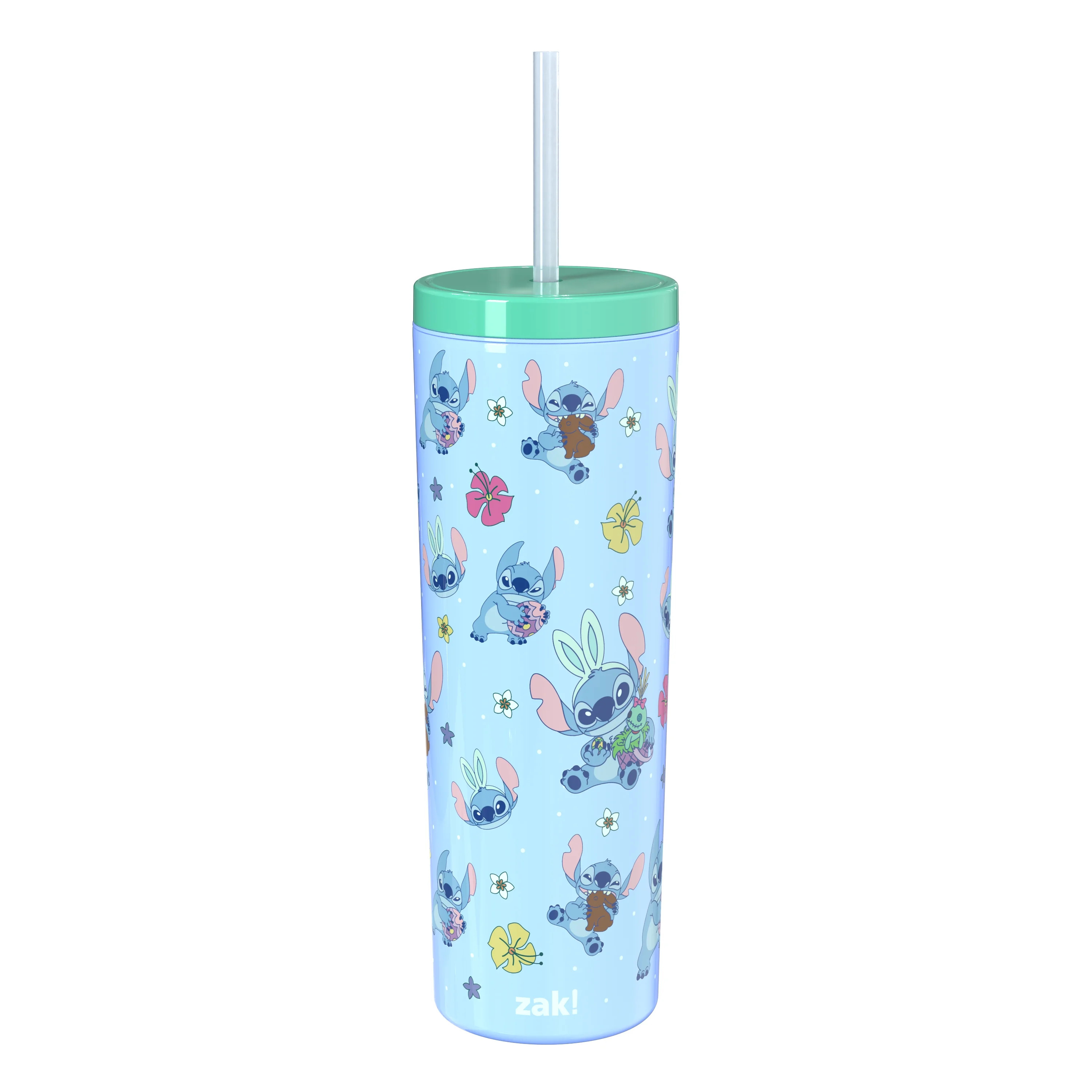 Zak Designs 22.5oz Stitch Double Wall Durable Plastic Bravo Tumbler with Straw | Walmart (US)