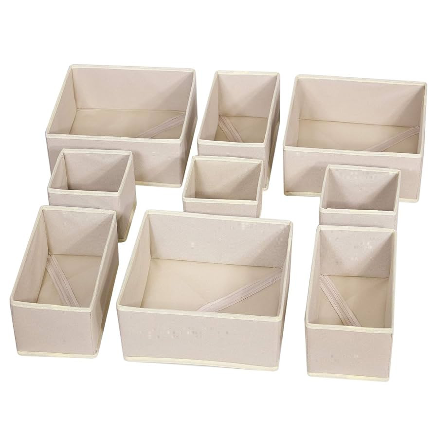 DIOMMELL 9 Pack Foldable Cloth Storage Box Closet Dresser Drawer Organizer Fabric Baskets Bins Co... | Amazon (US)
