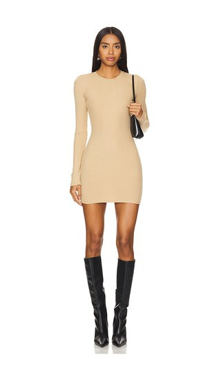 Lauren Mini Dress in Beige | Revolve Clothing (Global)