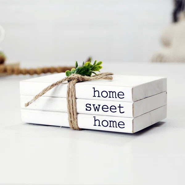 WOOD BOOK DECOR "HOME SWEET HOME" | Wayfair North America