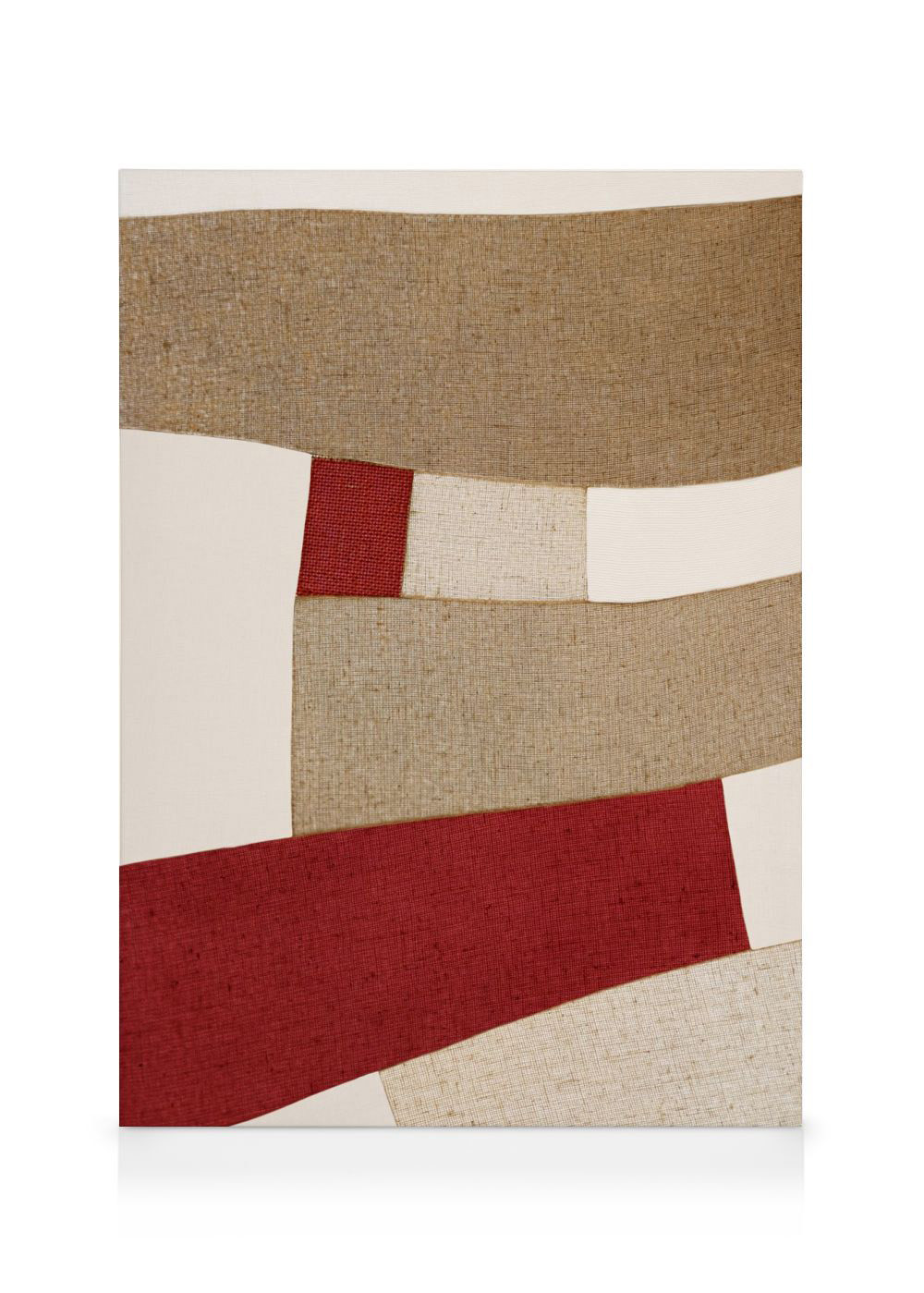 Red and Beige Patchwork Canvas print | Desenio