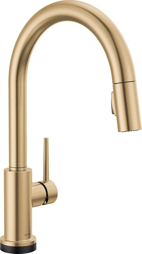 Delta Faucet Trinsic Gold Kitchen Faucet Touch, Touch Kitchen Faucets with Pull Down Sprayer, Kit... | Amazon (US)