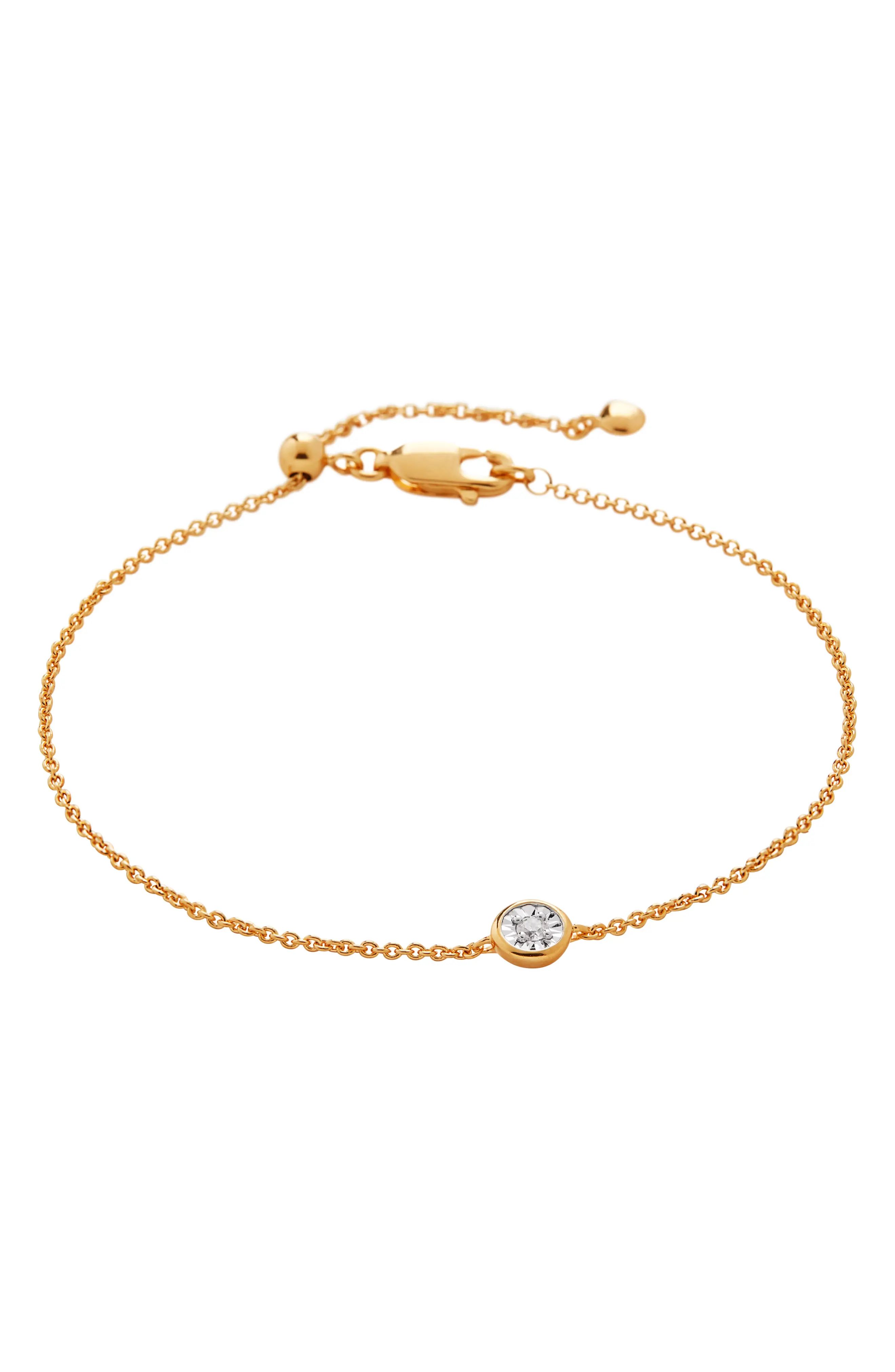 Monica Vinader Essential Diamond Bracelet in Gold at Nordstrom | Nordstrom