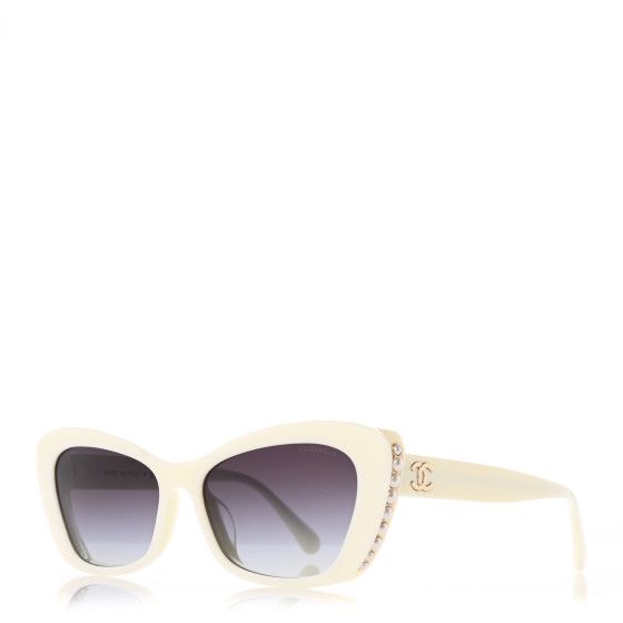 Acetate Pearl Cat Eye CC Sunglasses 5481-H-A White | FASHIONPHILE (US)