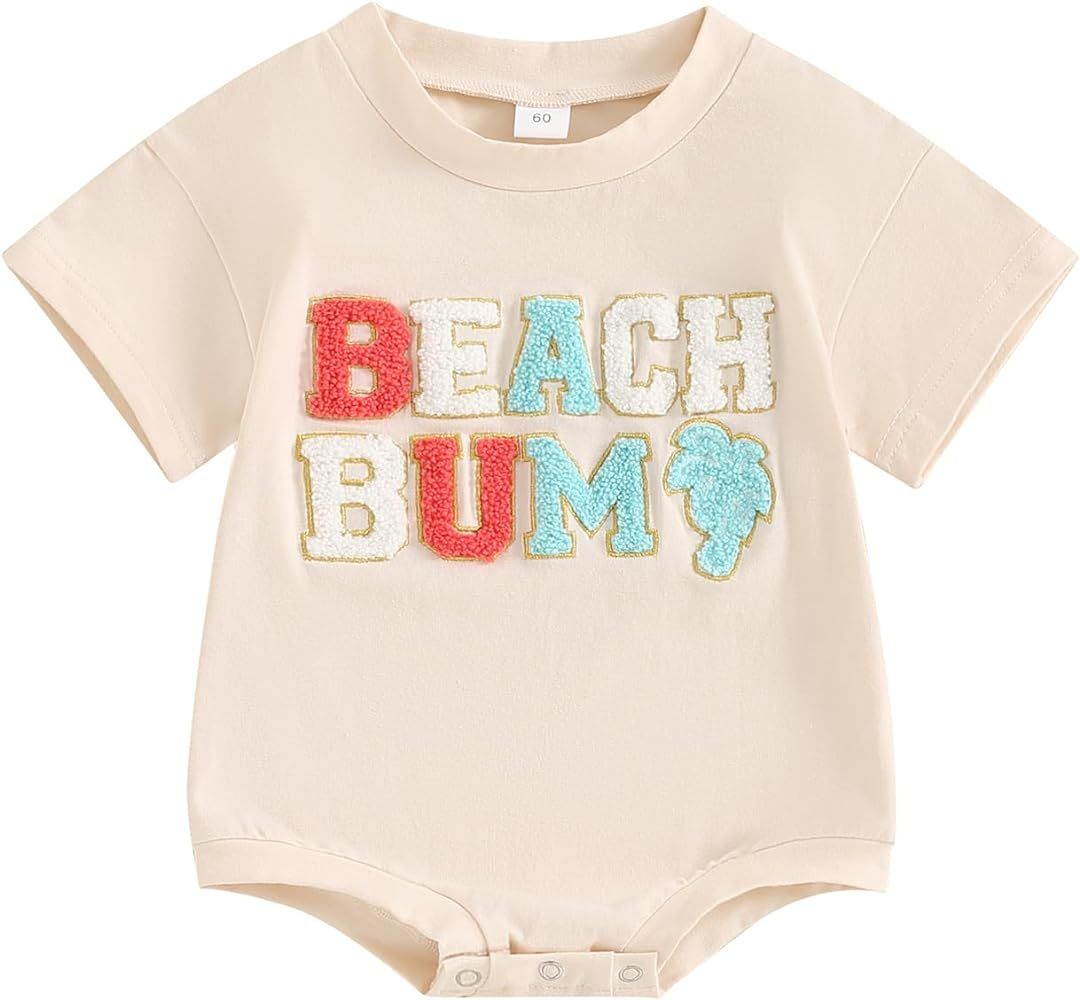Ayalinggo Newborn Baby Boy Clothes Beach Bum Romper Short Sleeve Crewneck Sweatshirt Boys Shirt O... | Amazon (US)