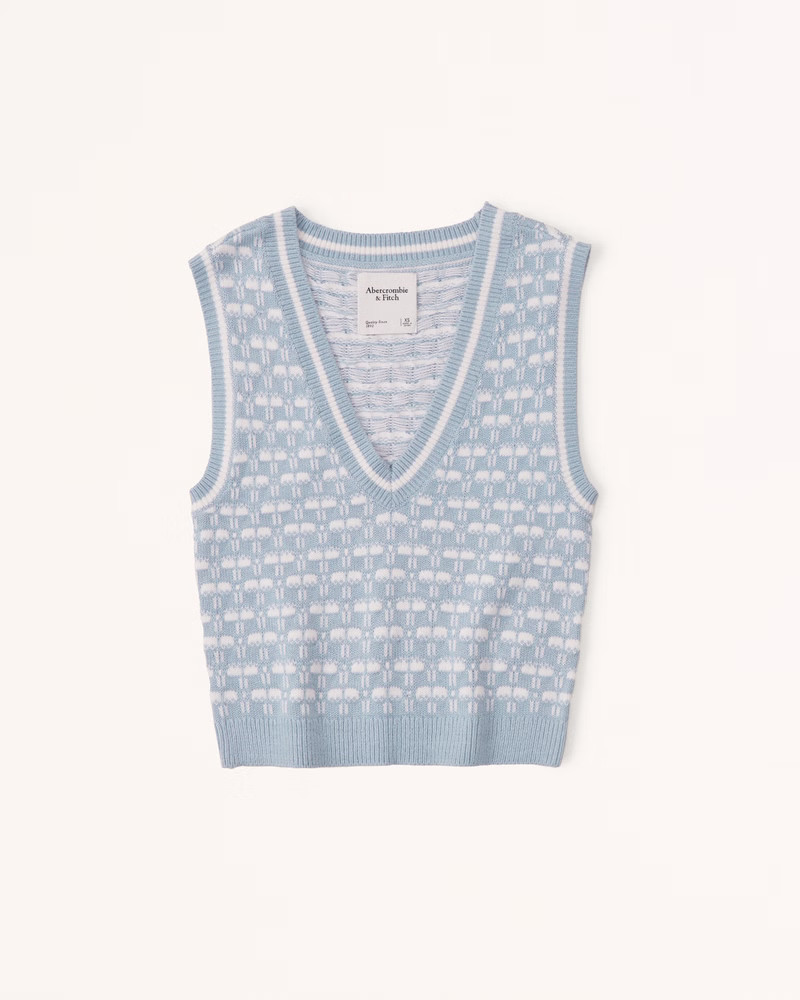 Slim Cropped V-Neck Sweater Vest | Abercrombie & Fitch (US)