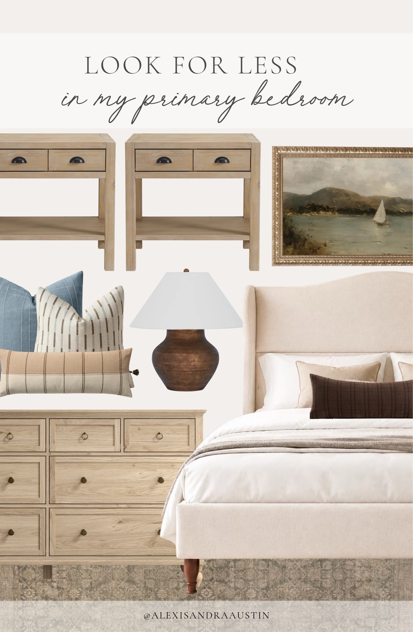 While I truly believe in investing into quality home finds that will last for years to come, I know it can become pricey as well — so I’ve rounded up all of the best quality look for less home finds inspired by my bedroom for all of the same vibes.

Home finds, neutral home inspo, furniture favorites, neutral wood tones, look for less, primary bedroom refresh, curve wingback bed, dresser details, nightstand favorites, vintage coastal art, cozy throw pillow, summer refresh, pops of blue, look for less, Wayfair, Etsy, found it on Amazon, Walmart, shop the look!

#LTKSeasonal #LTKHome