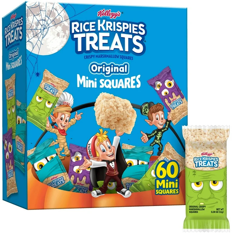 Rice Krispies Treats Halloween Crispy Mini Marshmallow Squares, Trick-or-Treat Snacks, 23.2 oz, 6... | Walmart (US)