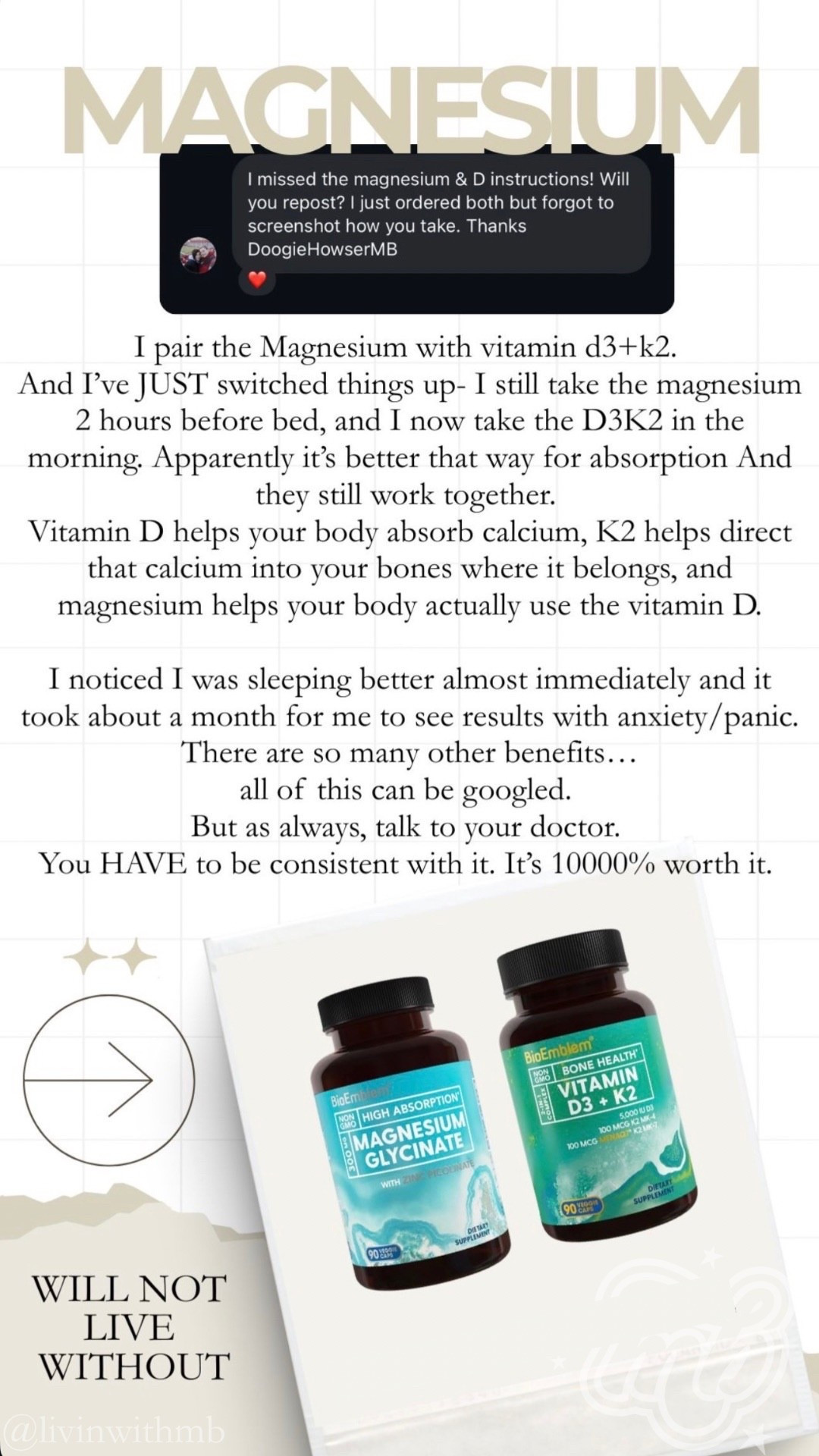 Will not live without this supplement combo!

As always, consult your doctor.

#LTKdayinmylife #LTKselfcare #LTKOver40