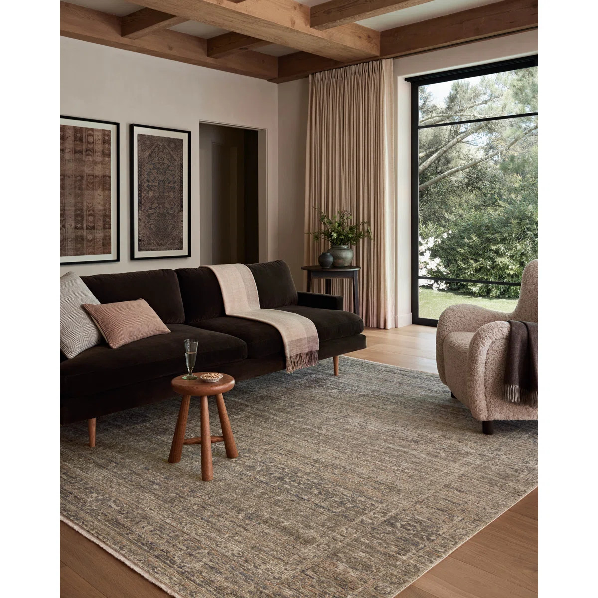 Amber Lewis x Loloi Molly Navy / Blush Area Rug | Wayfair North America