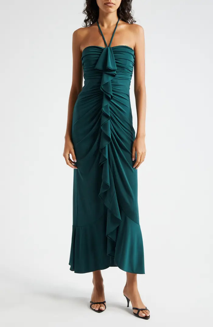 Ellis Center Ruffle Halter Dress | Nordstrom