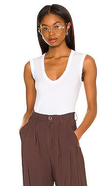 Velvet by Graham & Spencer Estina Gauzy Whisper Scoop Neck Tank in White from Revolve.com | Revolve Clothing (Global)