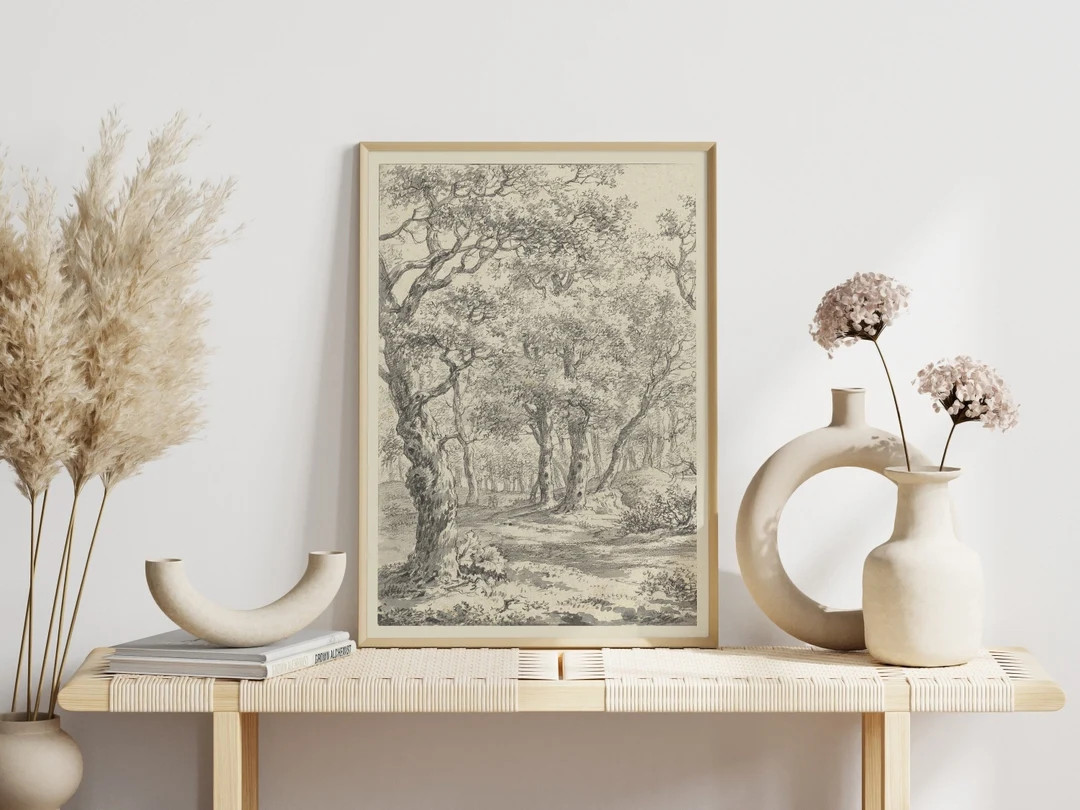 Vintage Tree Sketch, Studio McGee - inspired Wall Art, Vintage Drawing, Modern Rustic Decor, Ship... | Etsy (US)