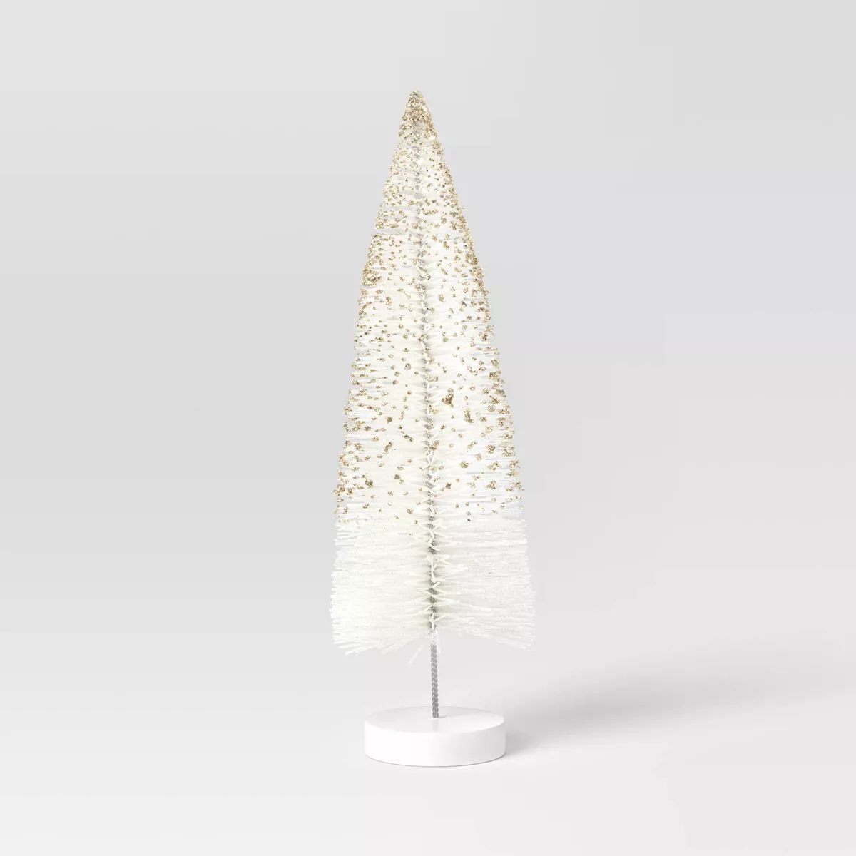 12" Glittered Sisal Christmas Bottle Brush Tree - Wondershop™ White | Target