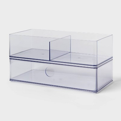 Clear Divided Bin with Drawer - Brightroom™ | Target