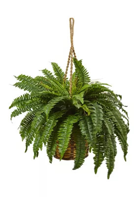 Nearly Natural Boston Fern Hanging Basket | Belk