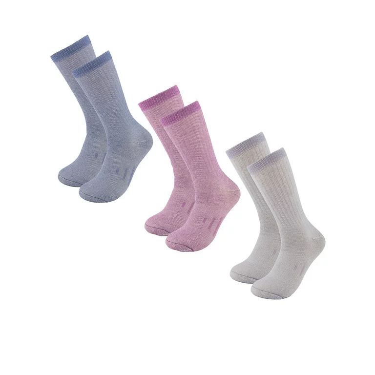 DG Hill 3 Pairs Mid-Calf Thermal 80% Merino Wool Socks for Women - Walmart.com | Walmart (US)