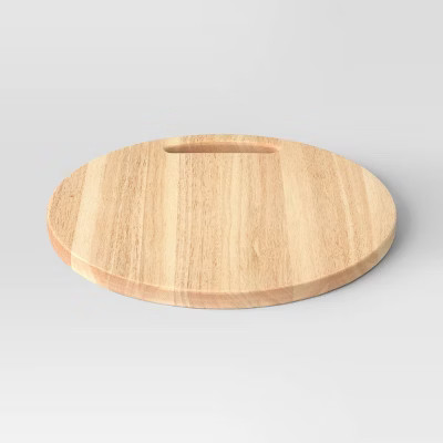 15.98"x15.98" Rubberwood Round Serving Platter Brown - Threshold™: Meat & Cheese Platter, Hand ... | Target