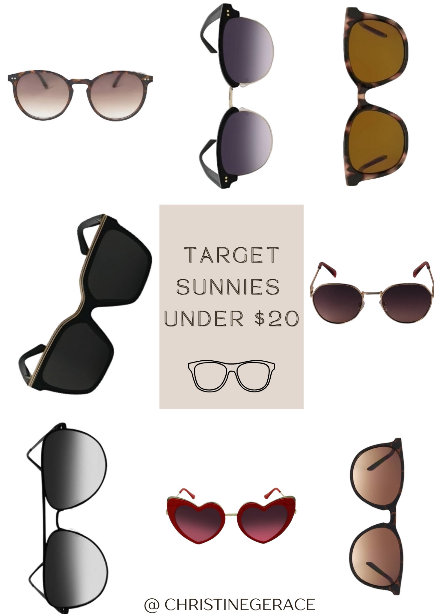 Target Sunnies under $20 !! 

Summer finds, sunglasses, christinegerace 

#LTKSummerSales #LTKStyleTip #LTKSeasonal