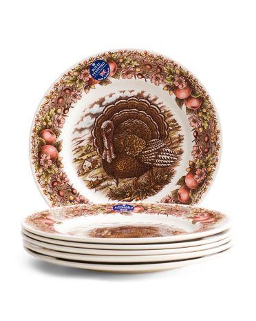 Set Of 6 Harvest Turkey Dinner Plates | Kitchen & Dining Room | Marshalls | Marshalls