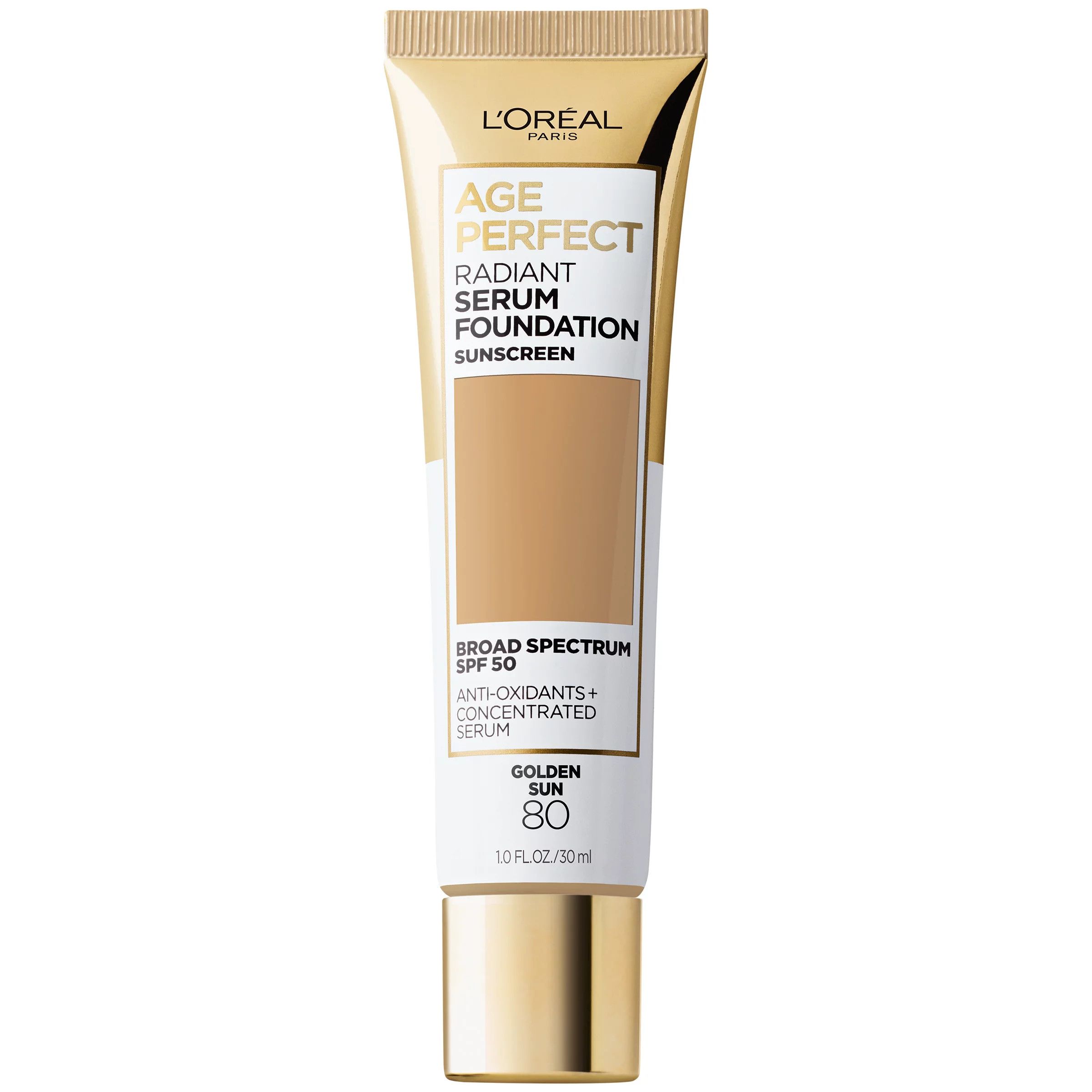L'Oreal Paris Age Perfect Radiant Serum Foundation Makeup, 80 Golden Sun, 1 fl oz | Walmart (US)
