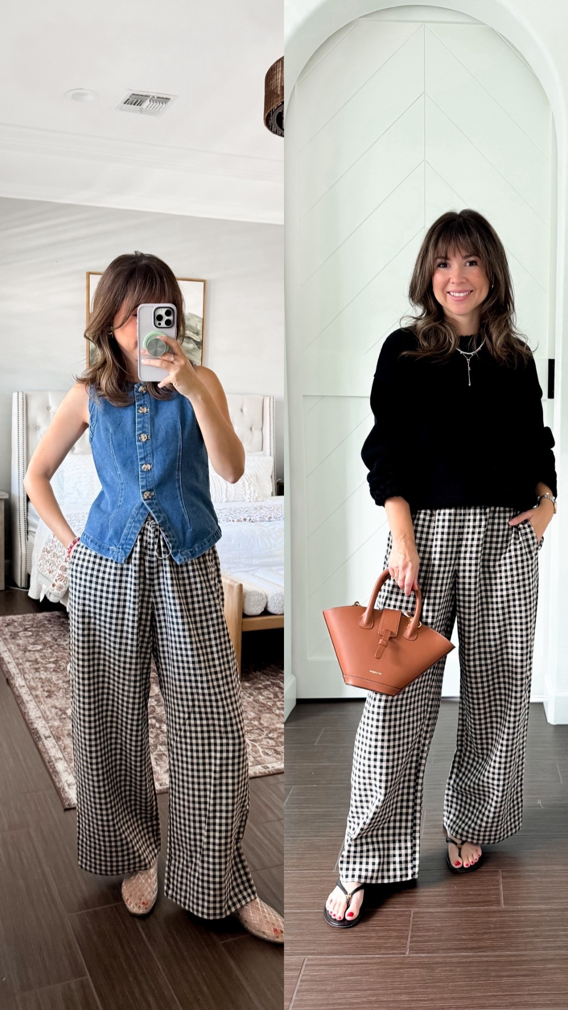 Gingham pants for fall two ways to wear 

Wearing small petite I’m 5ft2 

#LTKPetite