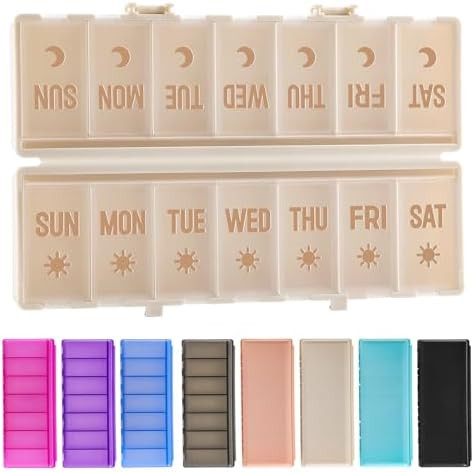 Foldable Pill Organizer 2 Times a Day w/Etched Labels -Dual Protection & Portable Weekly AM PM Pi... | Amazon (US)
