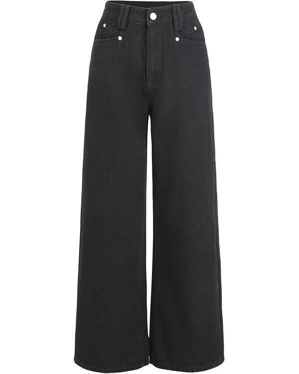 CIDER Jeans for Women High Waist Wide Leg Denim Pants Straight Leg Trouser Pants Mid Waist Trendy | Amazon (US)