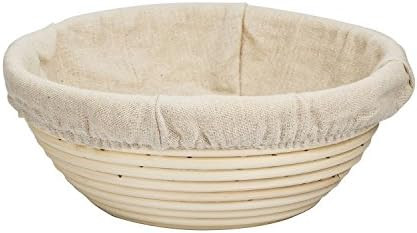 eoocvt 7.9 inch Round Banneton Brotform Bread Dough Proofing Rising Rattan Handmade Basket with L... | Amazon (US)
