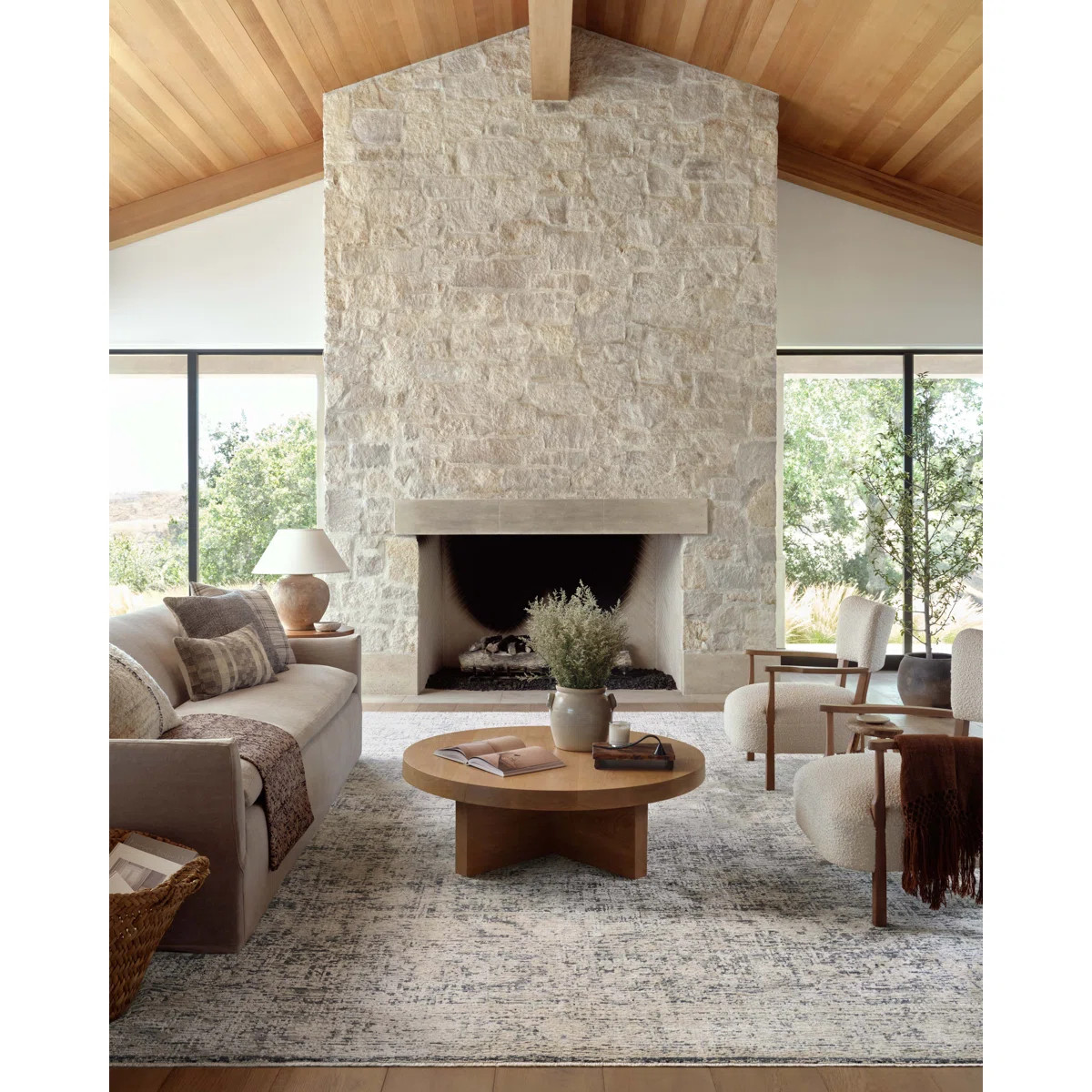 Amber Lewis x Loloi Alie Charcoal / Beige Area Rug | Wayfair North America