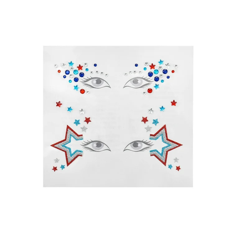 Way to Celebrate Americana Star Motif Temporary Tattoos | Walmart (US)