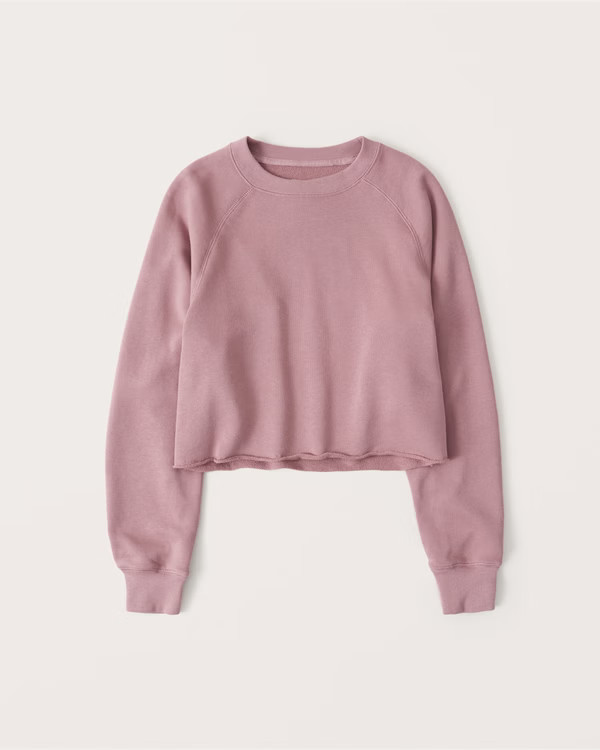 Cropped Cutoff Crew Sweatshirt | Abercrombie & Fitch (US)