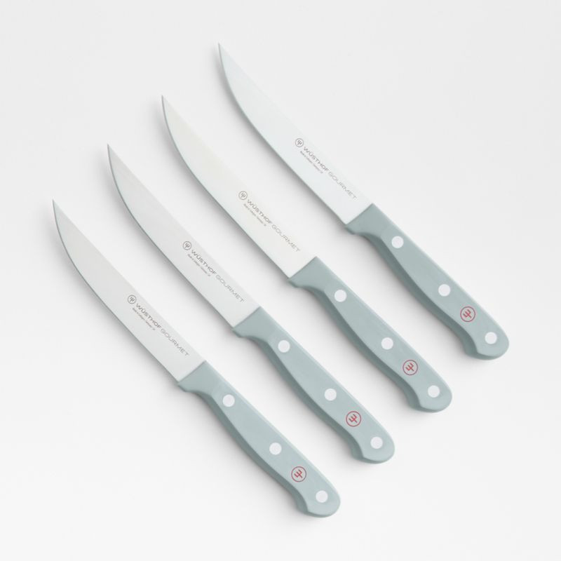 Wusthof Gourmet Blue Steak Knives, Set of 4 + Reviews | Crate & Barrel | Crate & Barrel