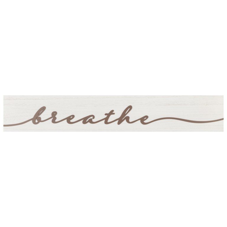 My Texas House Modern Farmhouse 36" x 6" Breathe Script Wood Grain Wall Art, Natural - Walmart.co... | Walmart (US)