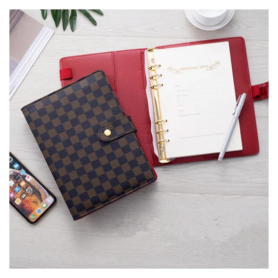 Handmade Luxury Checkered & Black Quilted A5 A6 Agenda Planner - Etsy | Etsy (US)