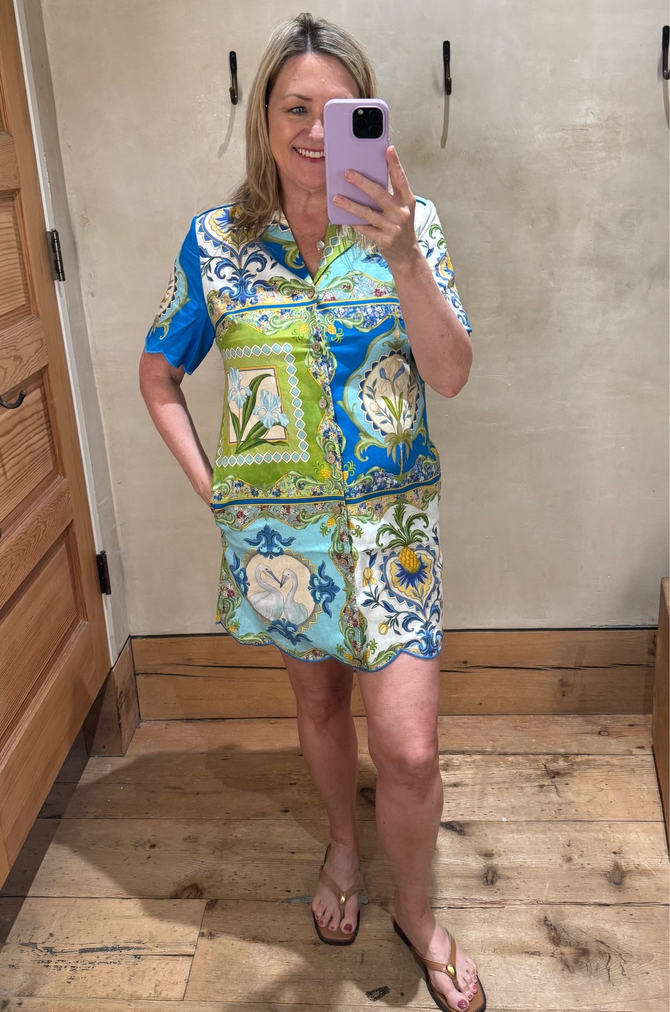 Vibrant colors and scalloped trim on this Summer dress.  vacation dress

#LTKootd #LTKSeasonal #LTKTravel