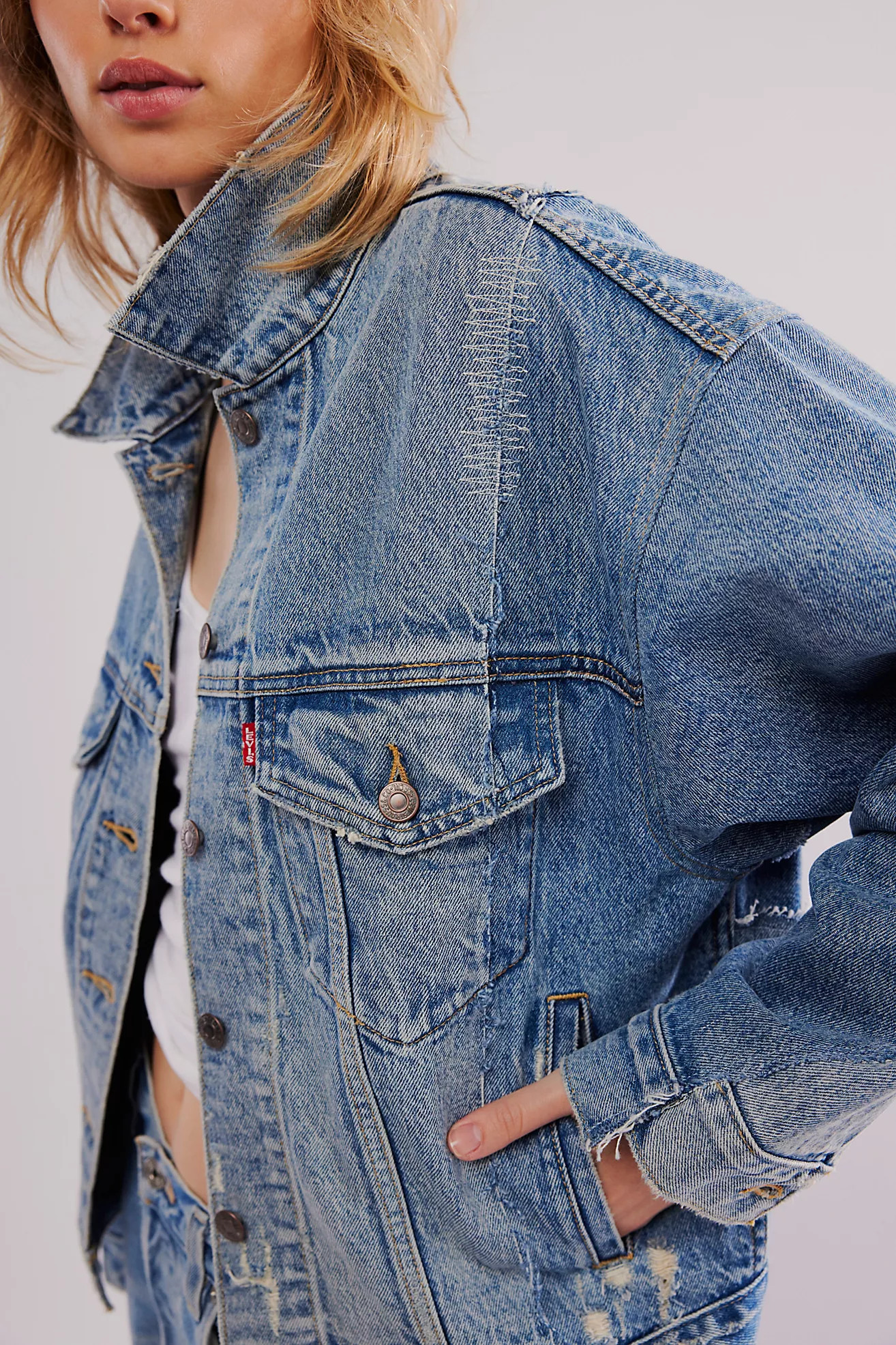 Levi's 90s Repaired Trucker Jacket | Free People (Global - UK&FR Excluded)