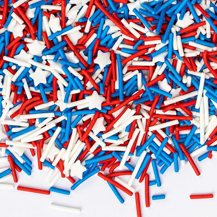 Twisweet Edible Patriotic Sprinkles for Cake Decorating, 4th of July Red White Blue Sprinkles Mix... | Amazon (US)