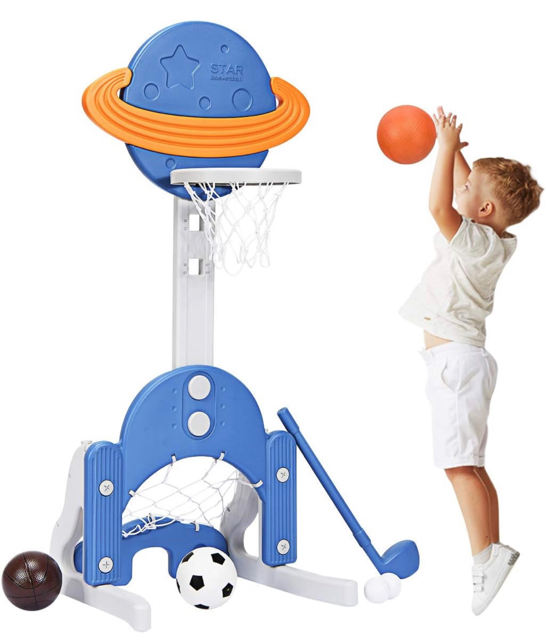 Adjustable toddler basketball hoop